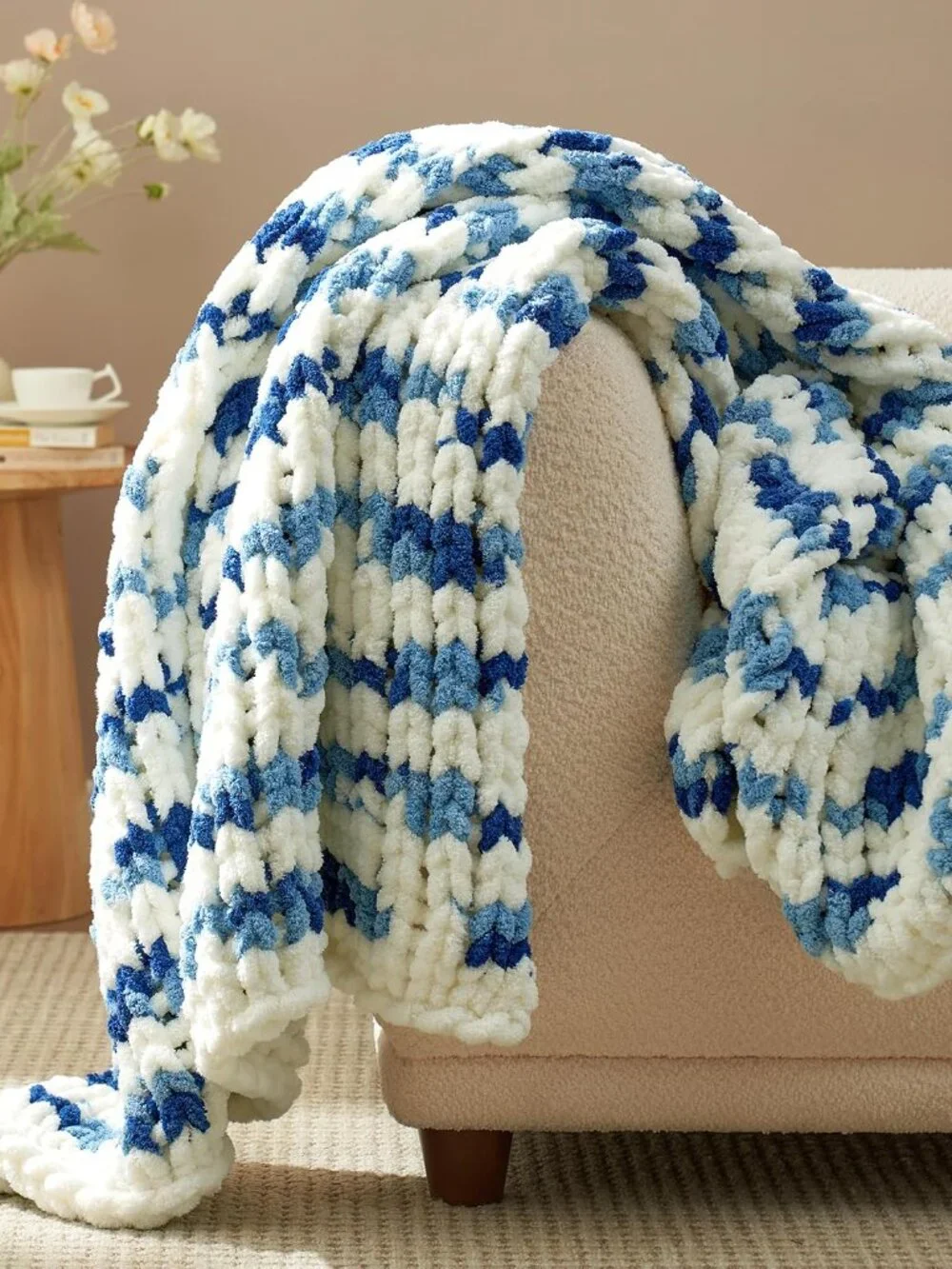 Chunky Knit Throw Blanket 50x60in